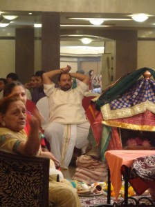 Pundit taking a break between shadis (Photo: Carissa Hickling)