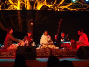 Morning raga lit by stage lighting...