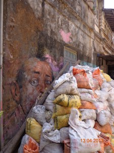 Drowning in construction material