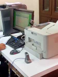 Modern lease registration - webcam, electronic thumb scanner and naturally a printer as there still needs to be paper!