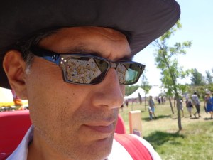 My partner... an admitted scrabble addict watching a giant scrabble game